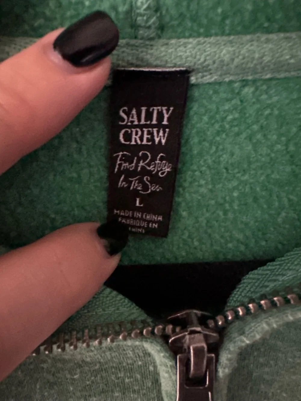 Salty Crew Green Hoodie with Shark Graphic - Picture 6 of 8